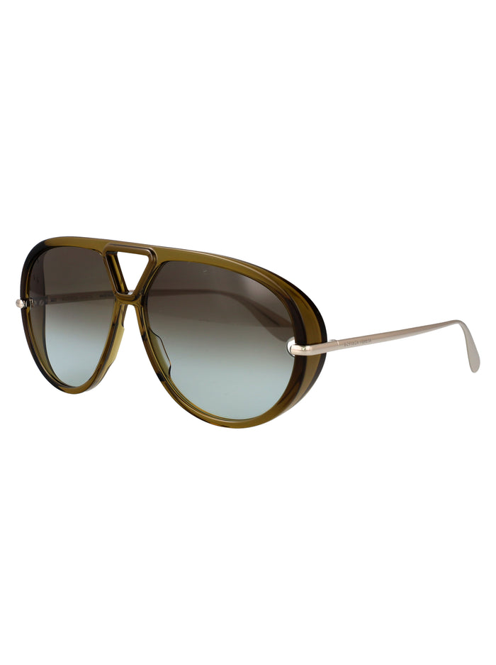 Brown-silver-brown Acetate Sunglasses