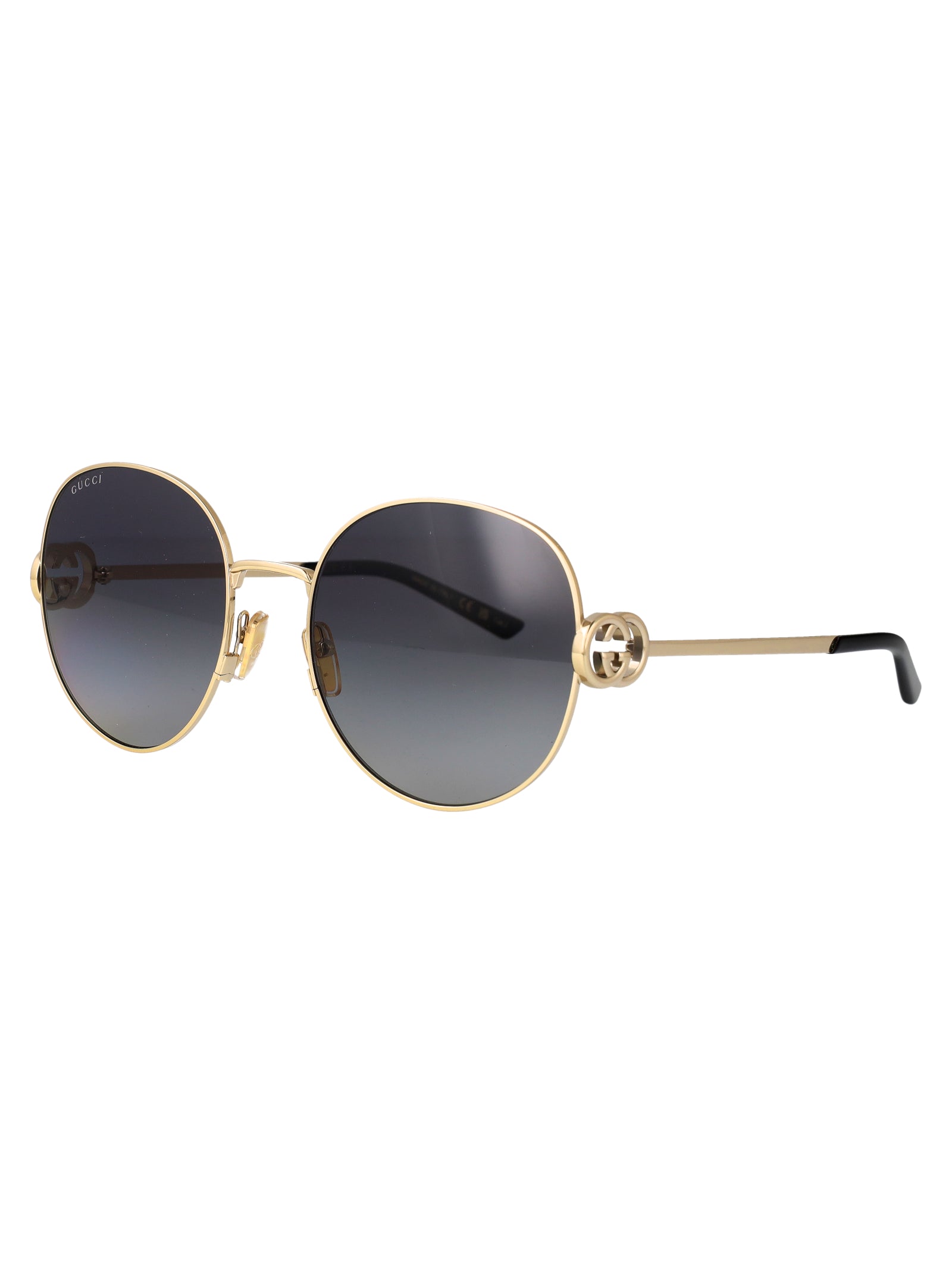 Gg2047s 001 Gold-gold-grey Metal Sunglasses