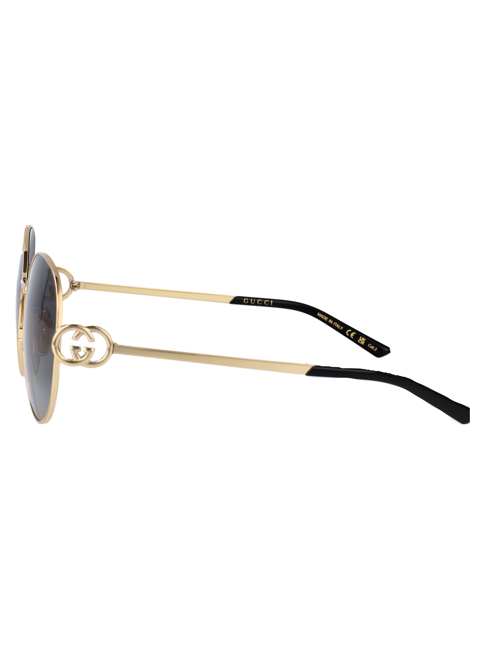 Gg2047s 001 Gold-gold-grey Metal Sunglasses