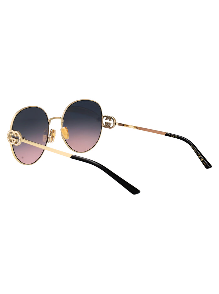Gg2047s 002 Gold-gold-grey Metal Sunglasses