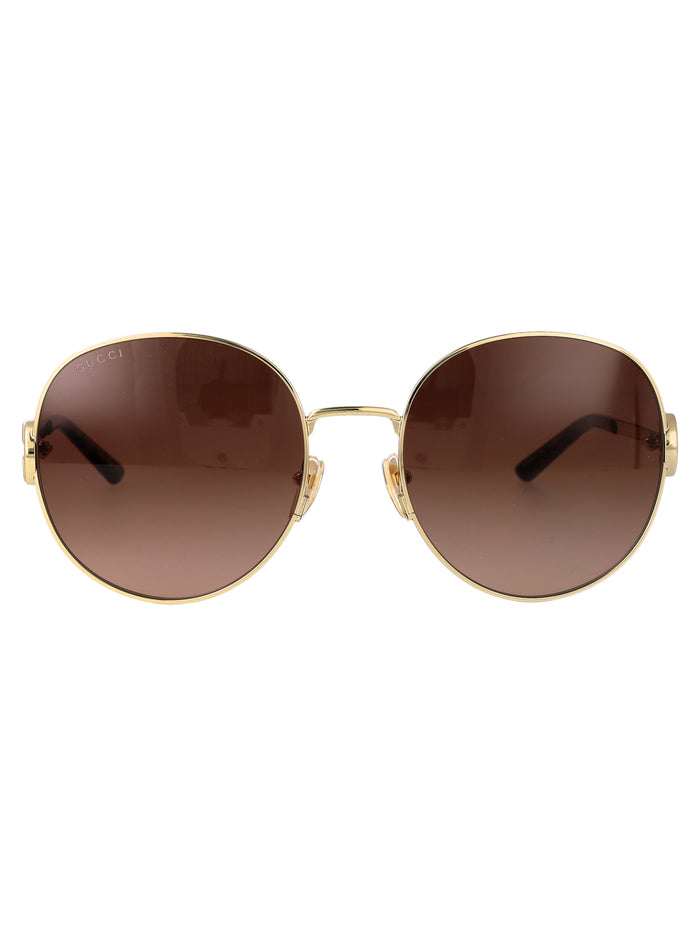 Gg2047s 003 Gold-gold-brown Metal Sunglasses