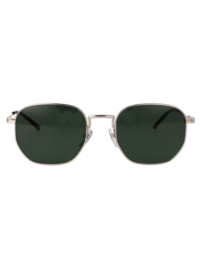 Gg2095s 002 Silver-silver-green Metal Sunglasses