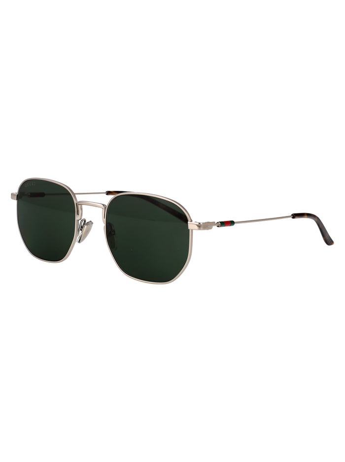 Gg2095s 002 Silver-silver-green Metal Sunglasses