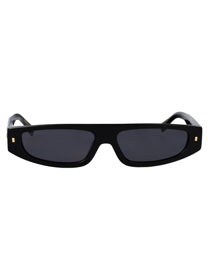 D2 0184-G-S 807 Black Acetate Sunglasses
