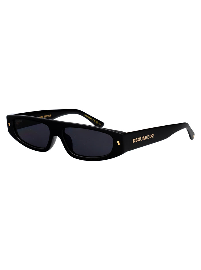 D2 0184-G-S 807 Black Acetate Sunglasses