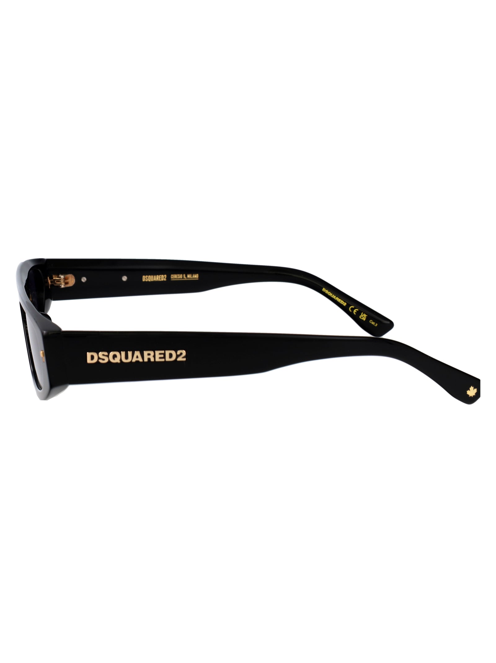D2 0184-G-S 807 Black Acetate Sunglasses