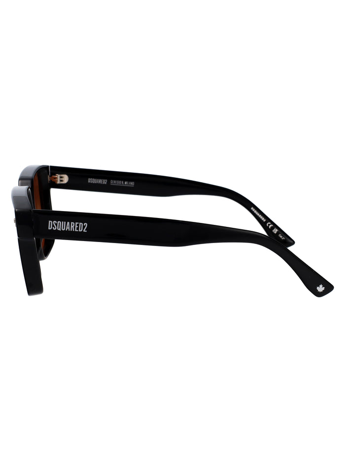D2 0202-G-S 807 Black Acetate Sunglasses
