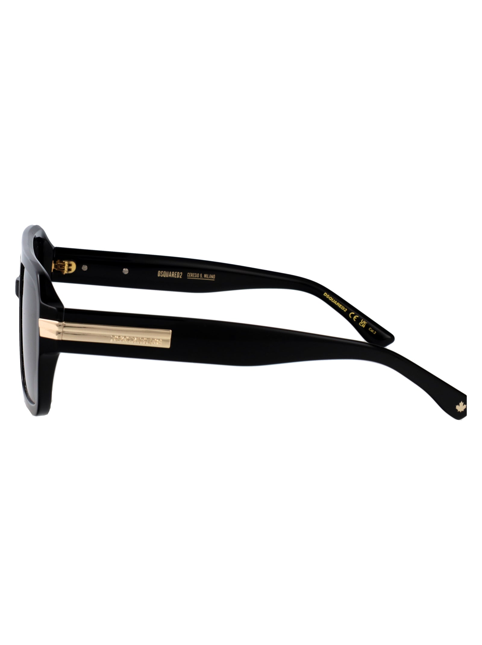 D2 0197-S 807 Black Acetate Sunglasses