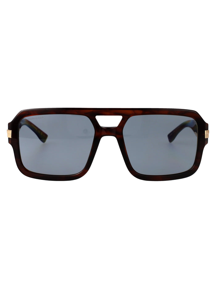 D2 0197-S Ex4 Brown Horn Acetate Sunglasses