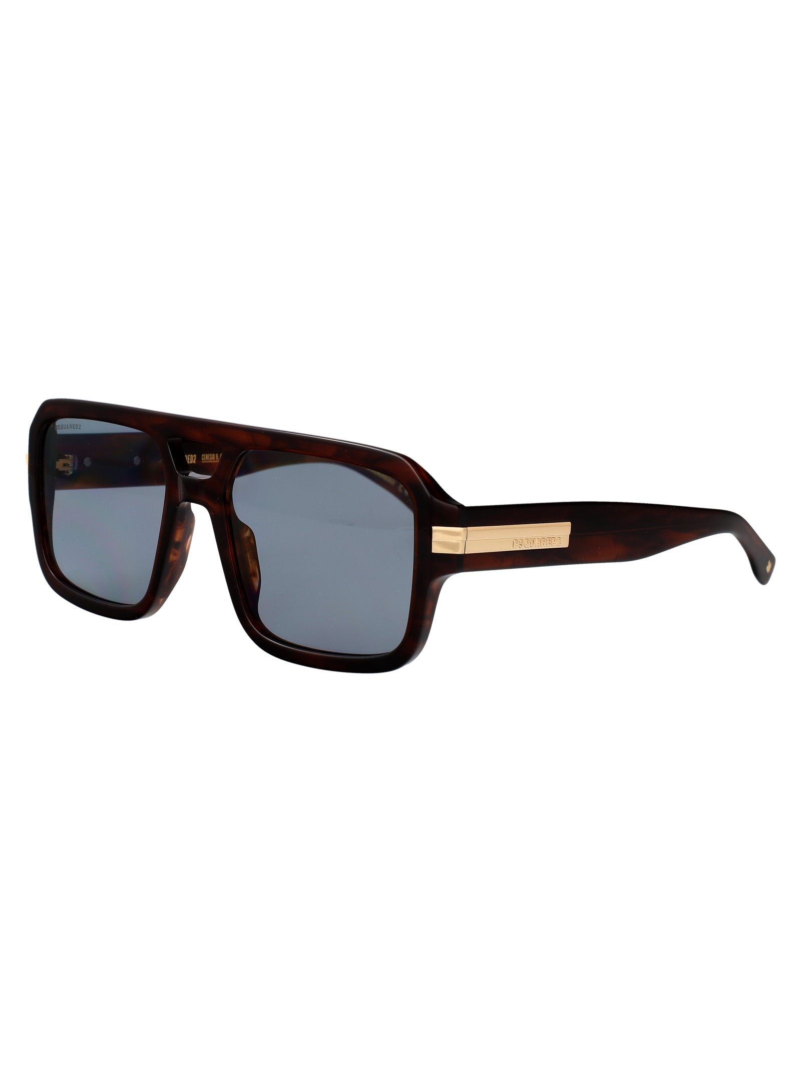 D2 0197-S Ex4 Brown Horn Acetate Sunglasses