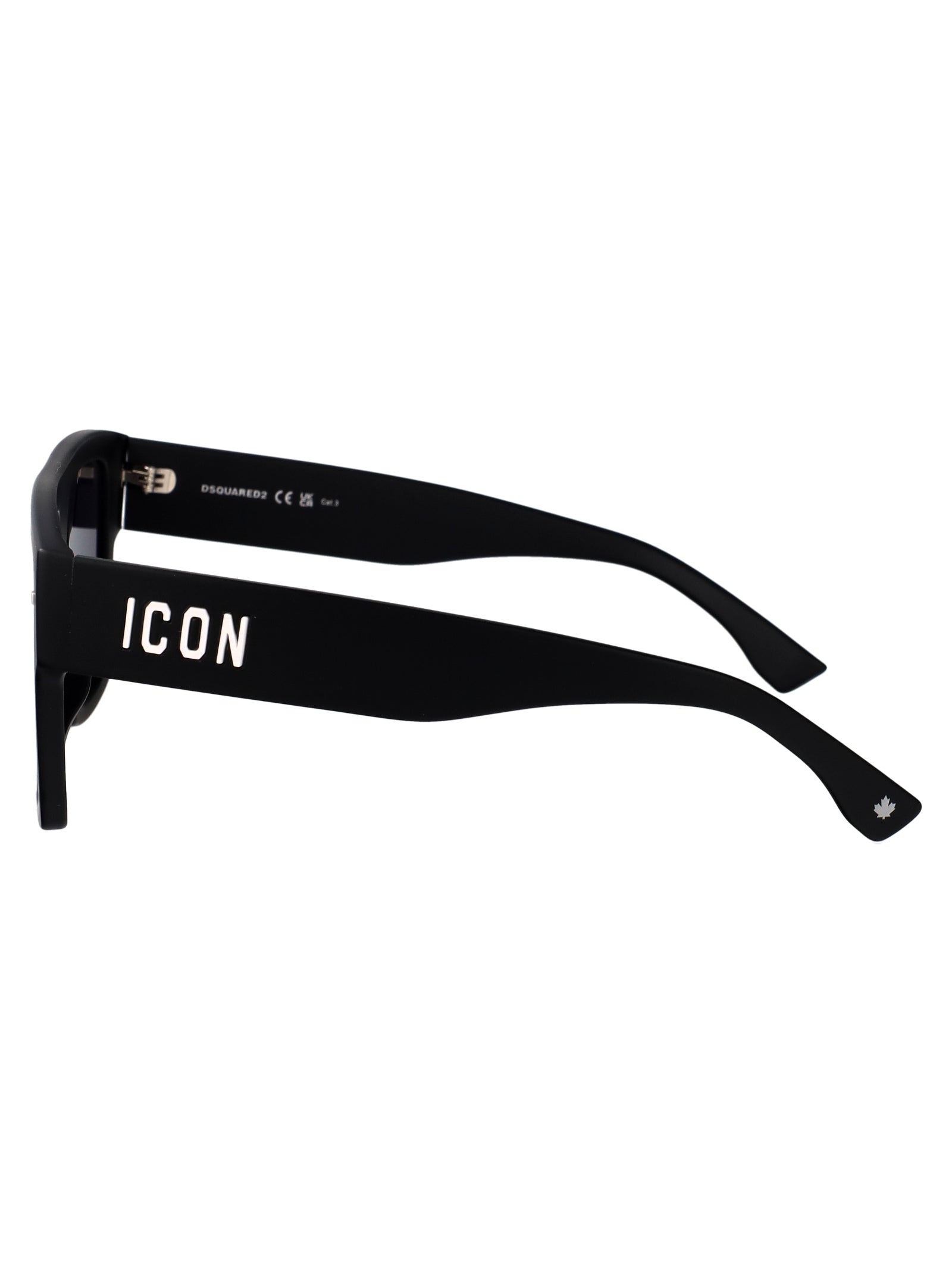Icon 0030-S 003 Matte Black Acetate Sunglasses