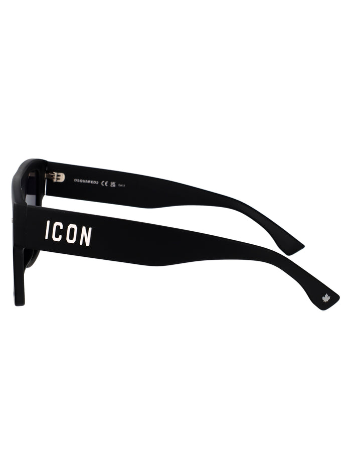 Icon 0030-S 003 Matte Black Acetate Sunglasses