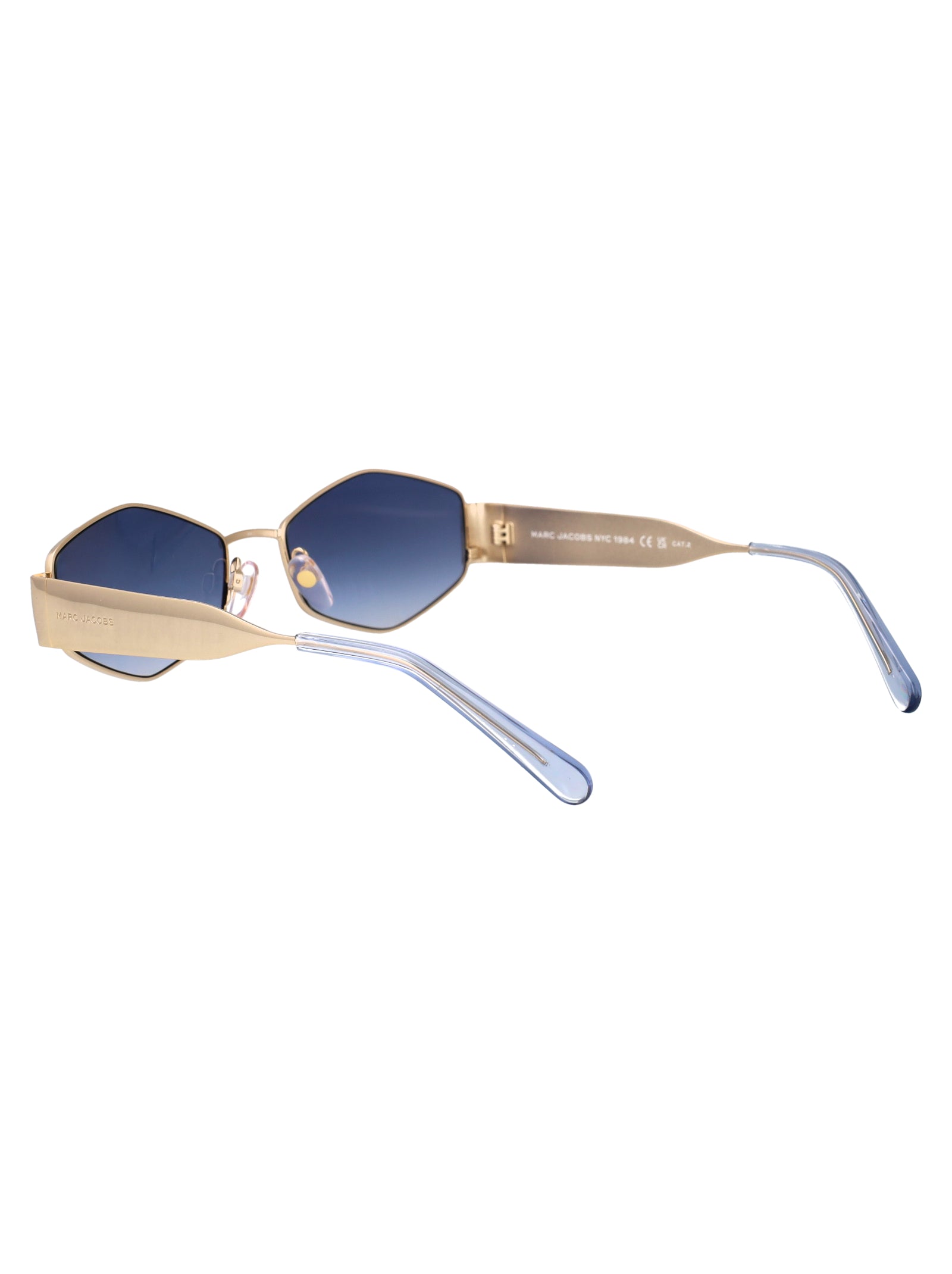 Marc 496-Shiny Lks Gold Blue Metal Sunglasses