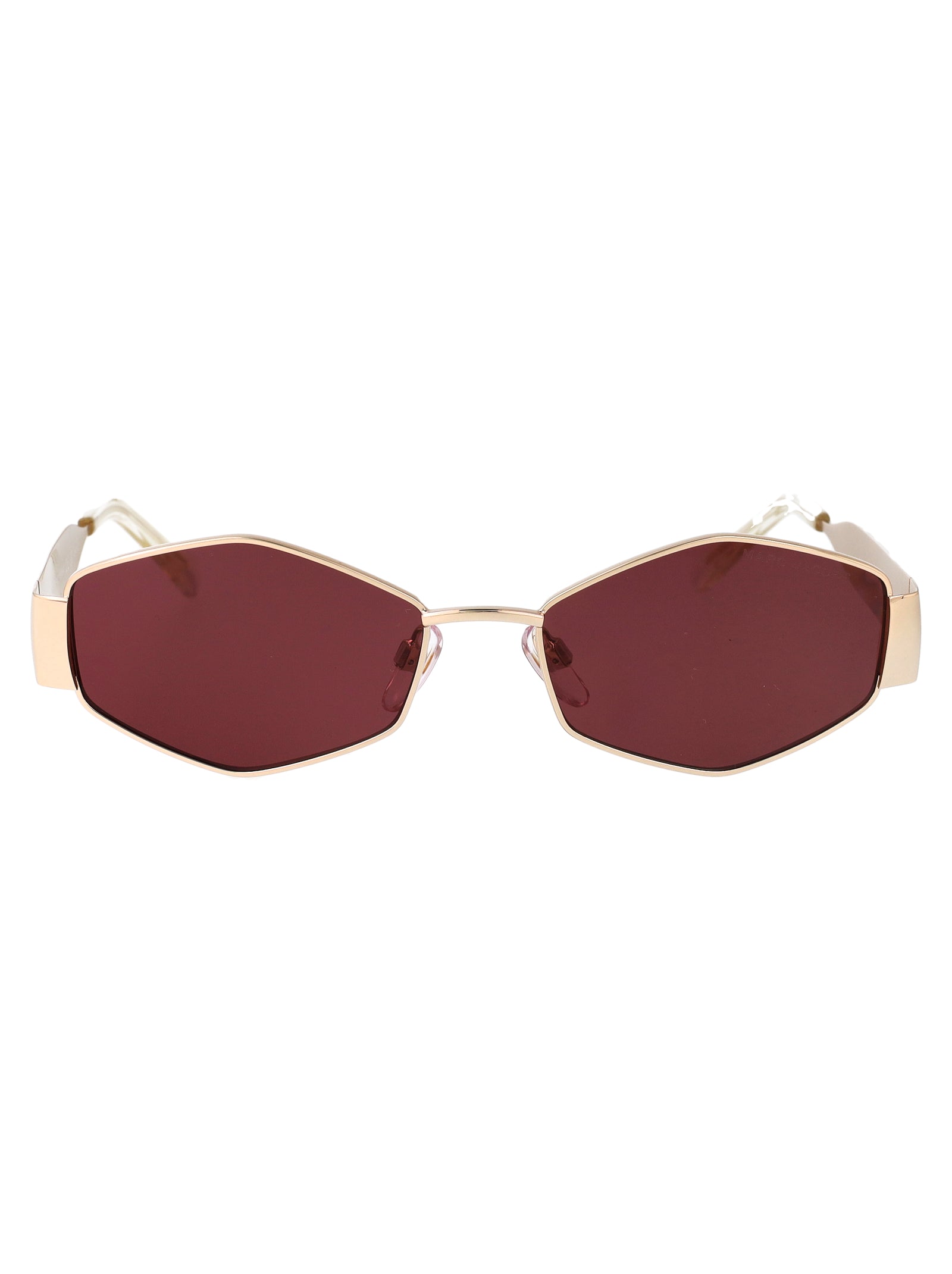 Marc 496-Shiny Noa Gold Burgundy Metal Sunglasses
