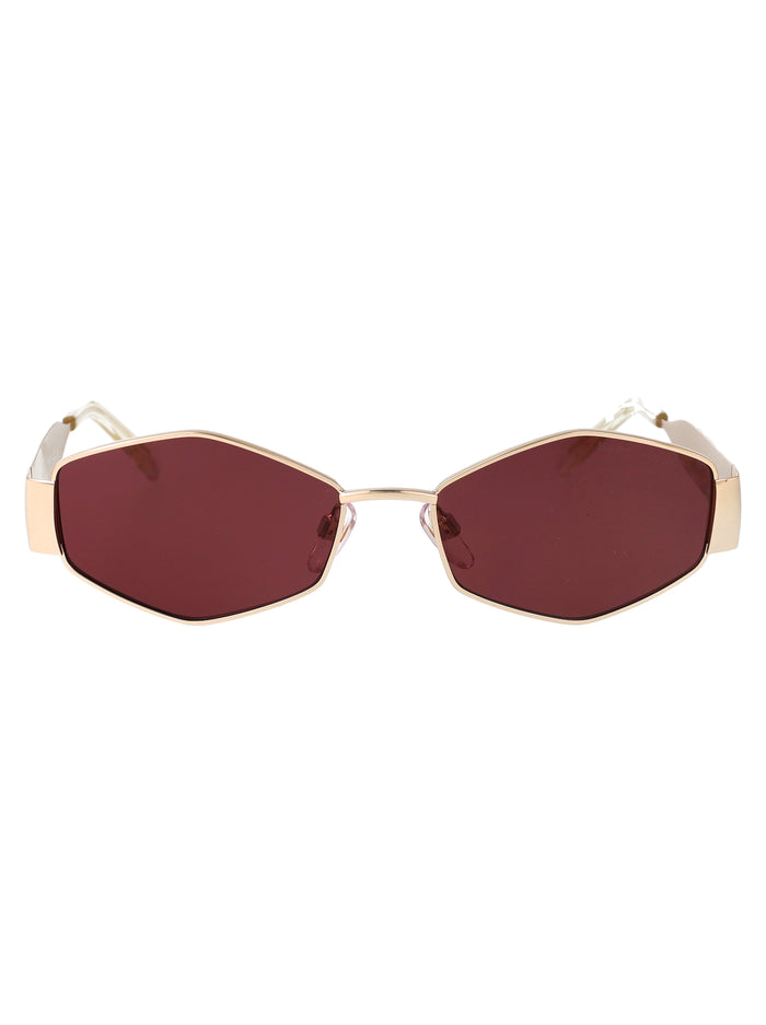 Marc 496-Shiny Noa Gold Burgundy Metal Sunglasses