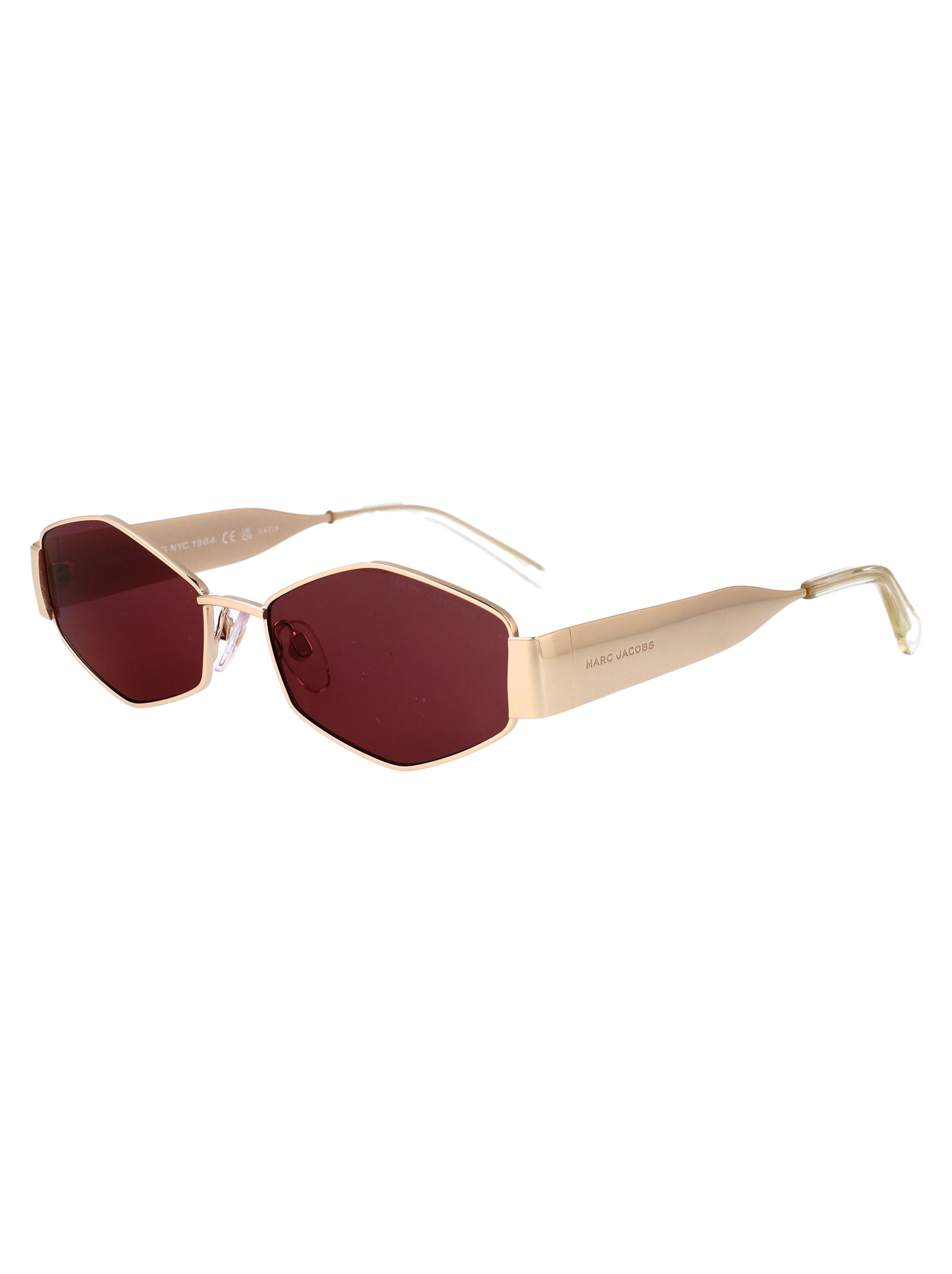Marc 496-Shiny Noa Gold Burgundy Metal Sunglasses