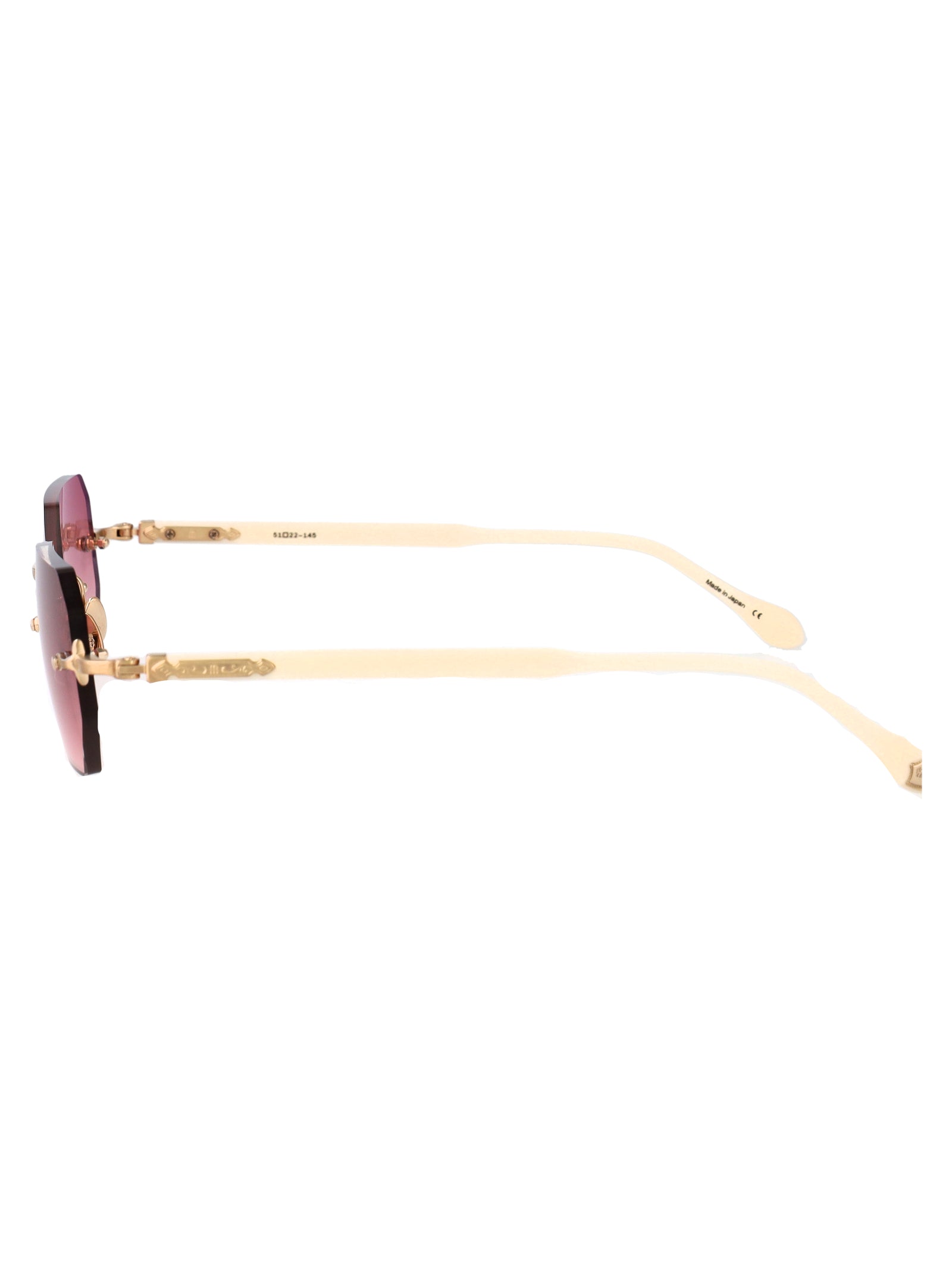 M5010 Bg-Mw Brushed Gold - Milk White Rose Gradient Metal Sunglasses