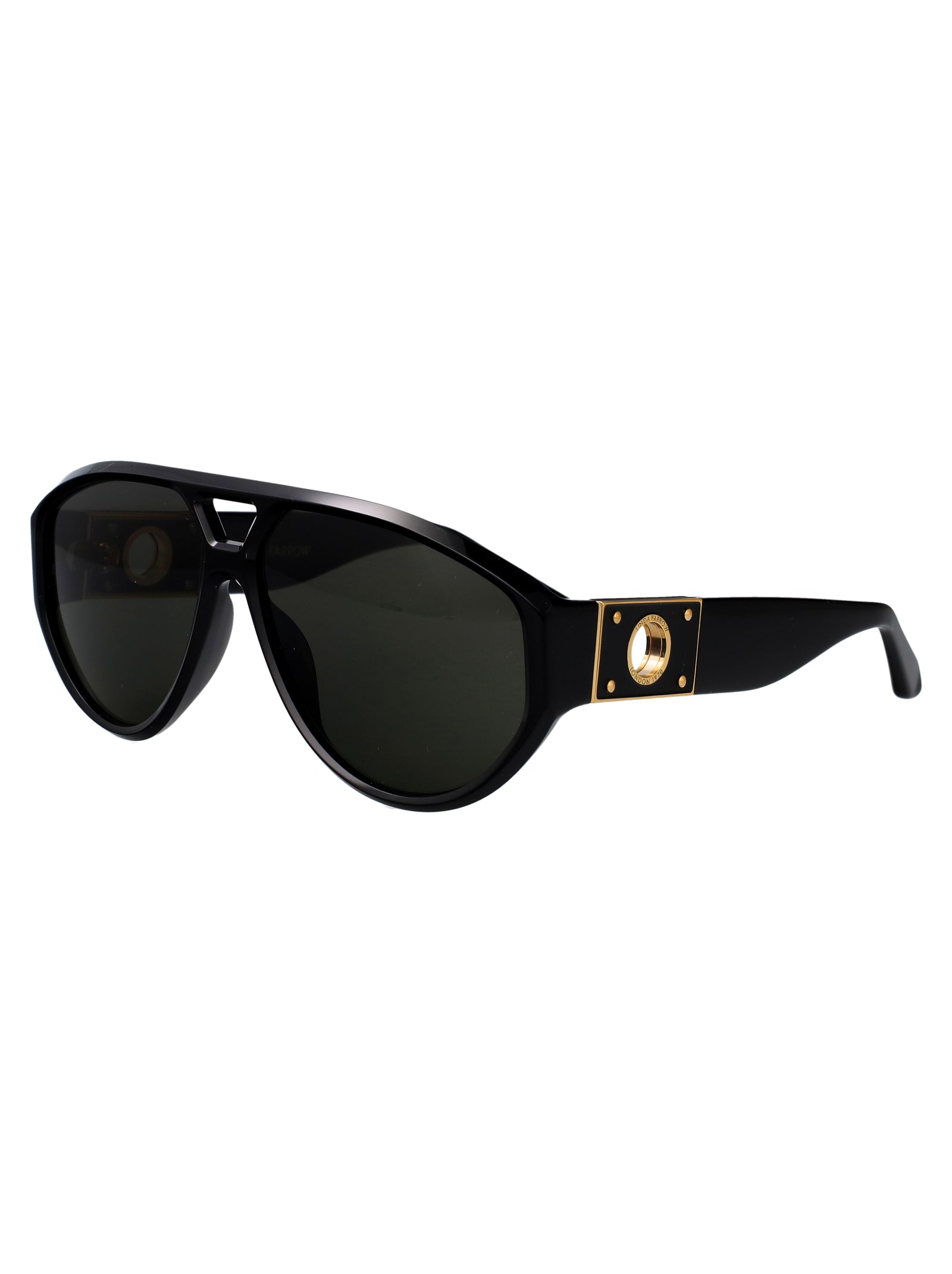 Lfl1652c1sun 01 Black/ Yellow Gold/ Grey Acetate Sunglasses
