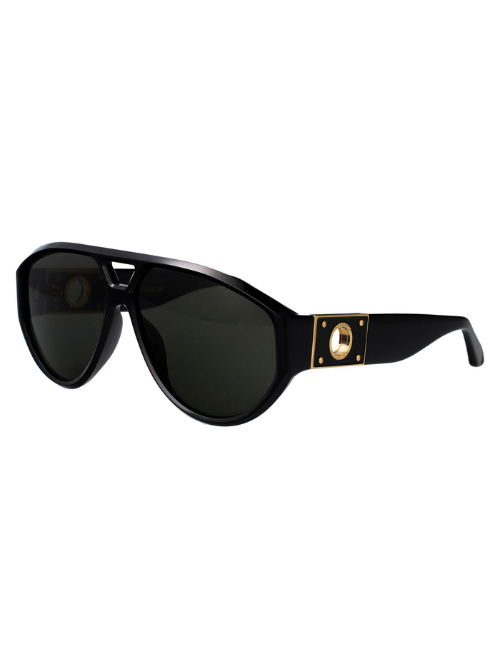 Lfl1652c1sun 01 Black/ Yellow Gold/ Grey Acetate Sunglasses