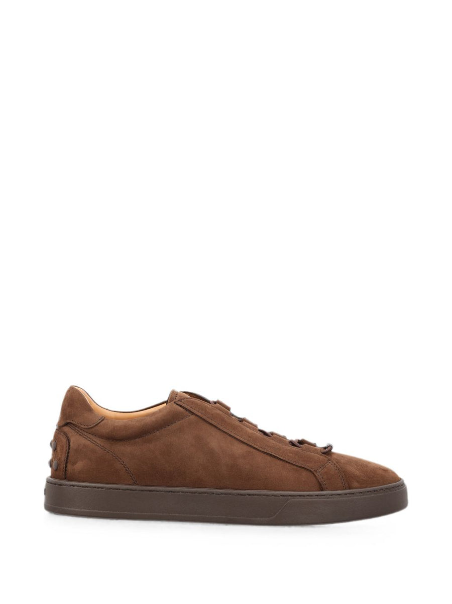 Tod'S Nubuck Lace-Up Sneaker — Brown
