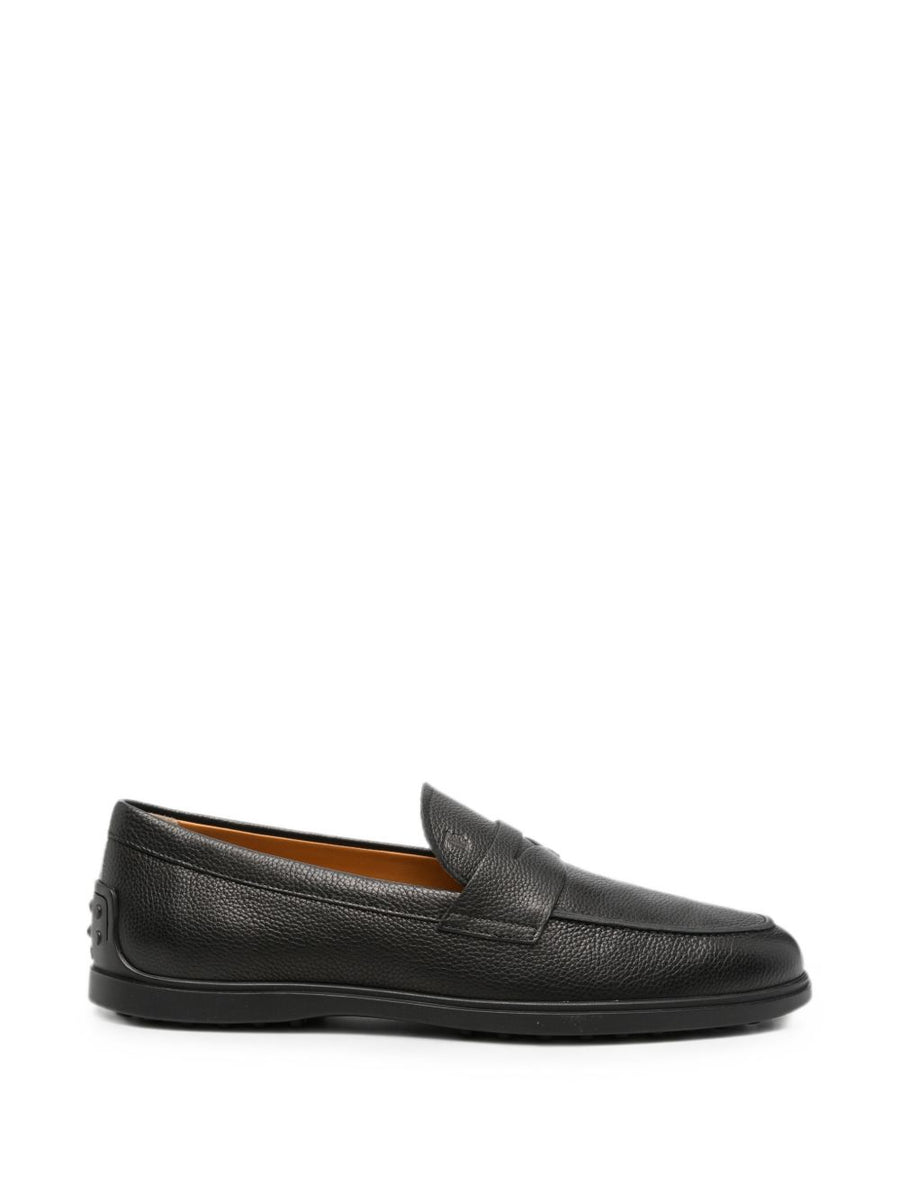 Tod'S Pebble-Grain Leather Loafer — Black