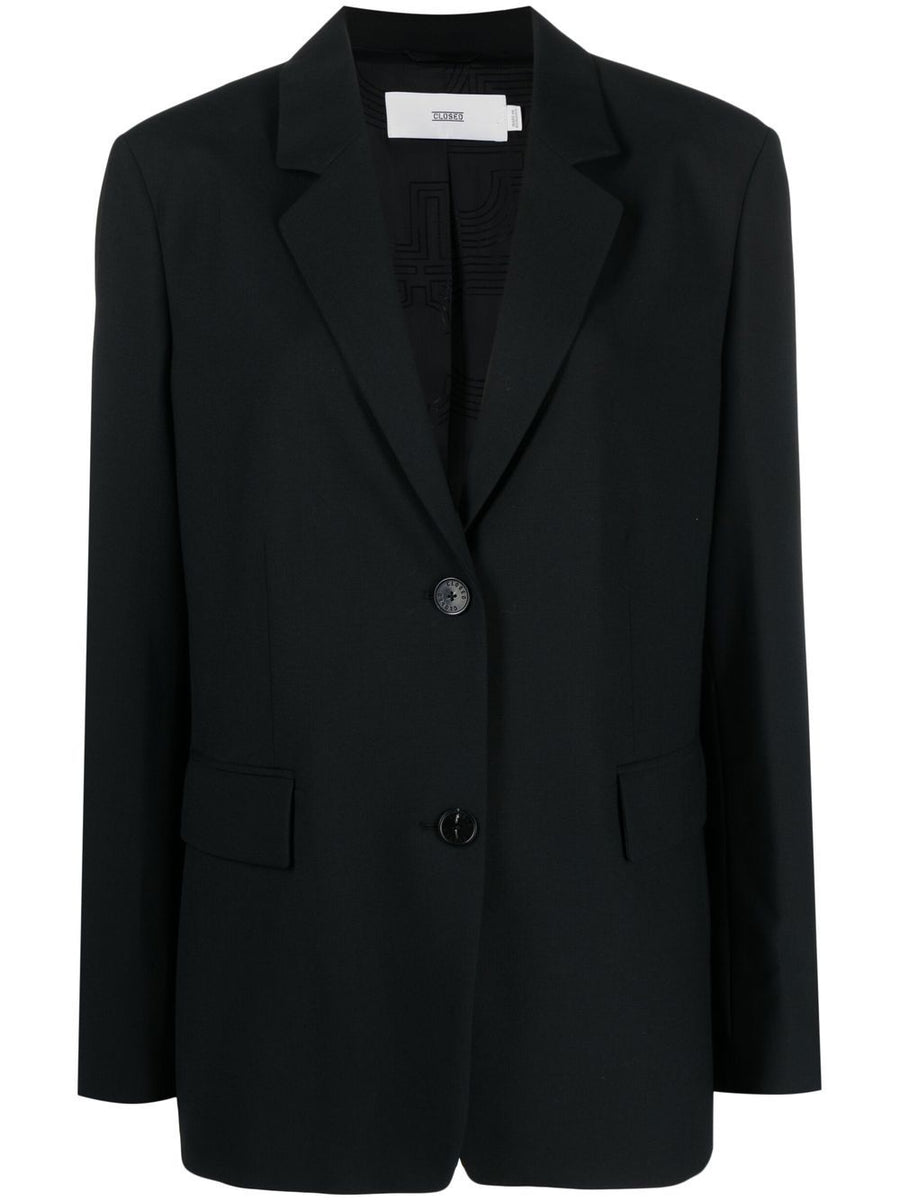 Closed Wool Blend Blazer — Black