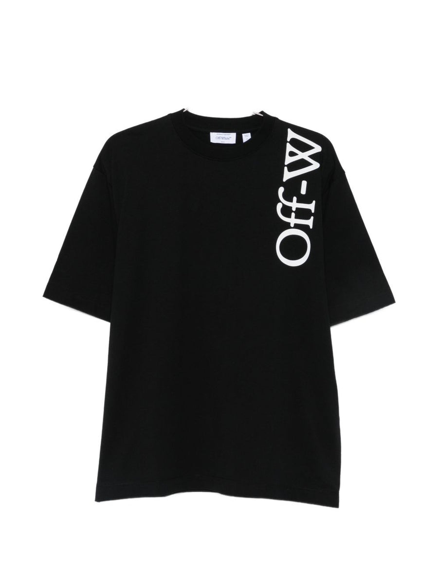 Off White Logo-Print Cotton T-Shirt — Black