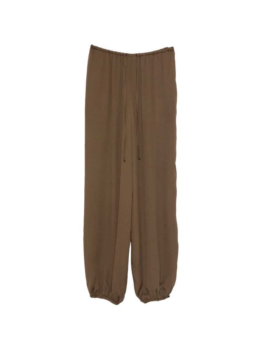 Forte Forte Silk Blend Joggers — Khaki Brown