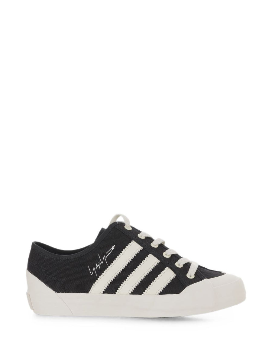 Y-3 Canvas 3-Stripes Sneaker — Black
