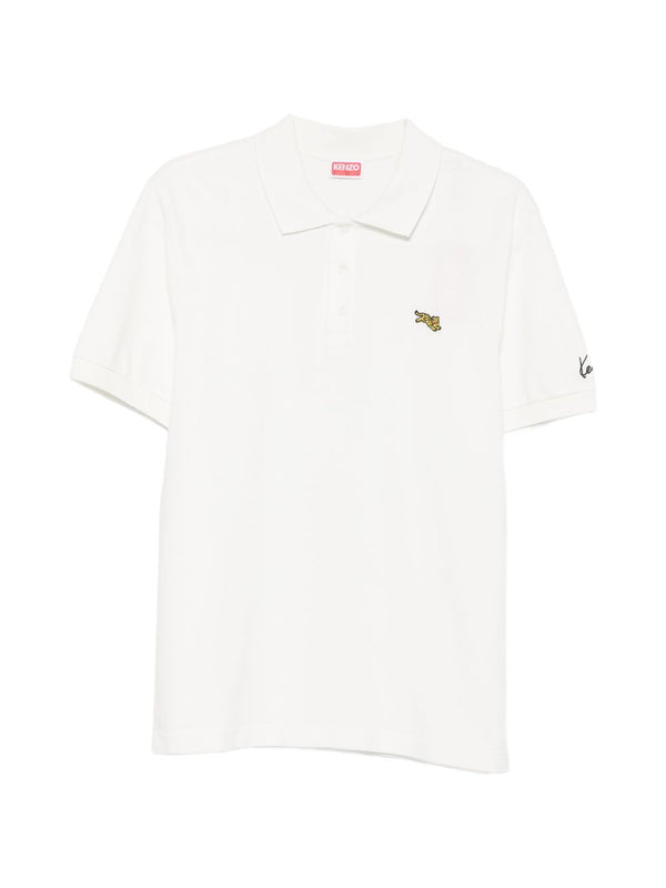 Kenzo Tiger-Patch Polo — White