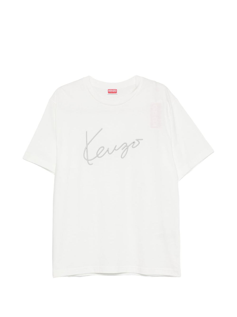 Kenzo Logo-Embroidered Cotton T-Shirt — White