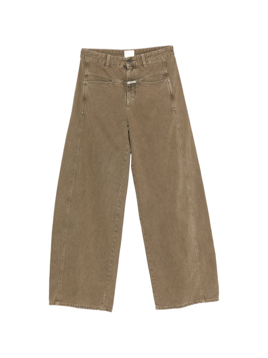 Closed Wide-Leg Denim Jeans — Brown
