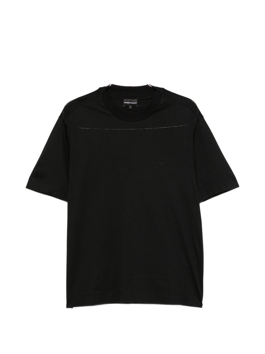 Emporio Armani Embroidered Logo T-shirt — Black
