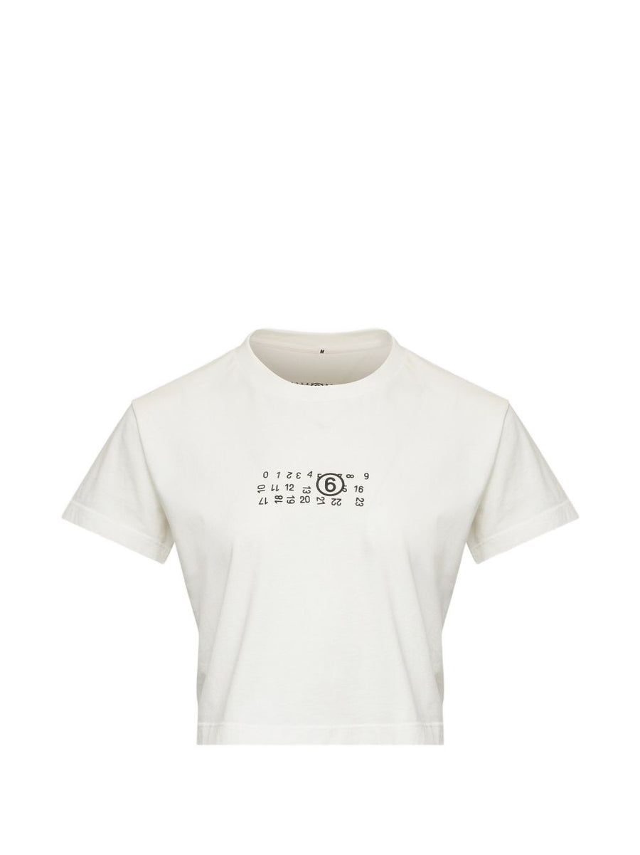 MM6 Maison Margiela Logo-Print Cotton T-shirt — White
