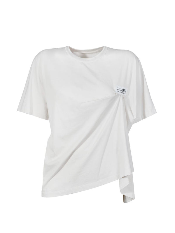 تيشيرت MM6 Maison Margiela شعار-رقعة جيرسيه - قميص — أبيض