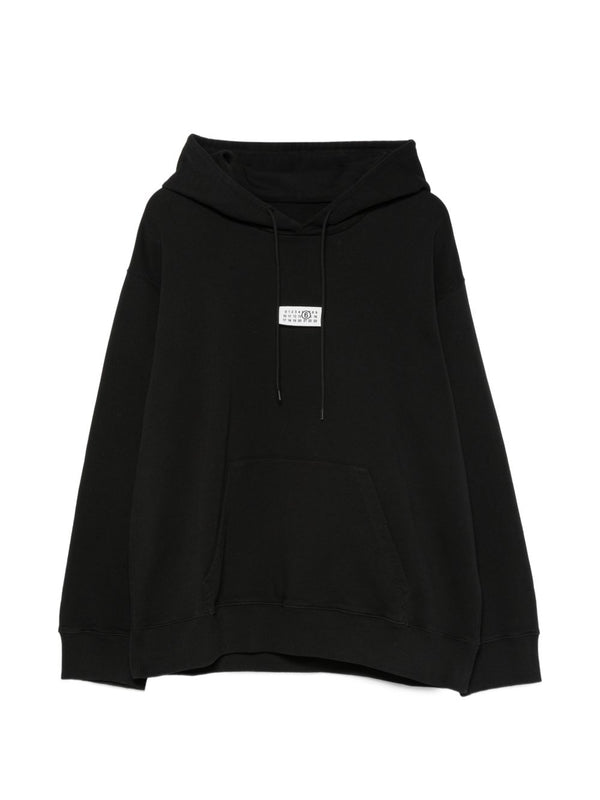 MM6 Maison Margiela Logo-Patched Hoodie — Black