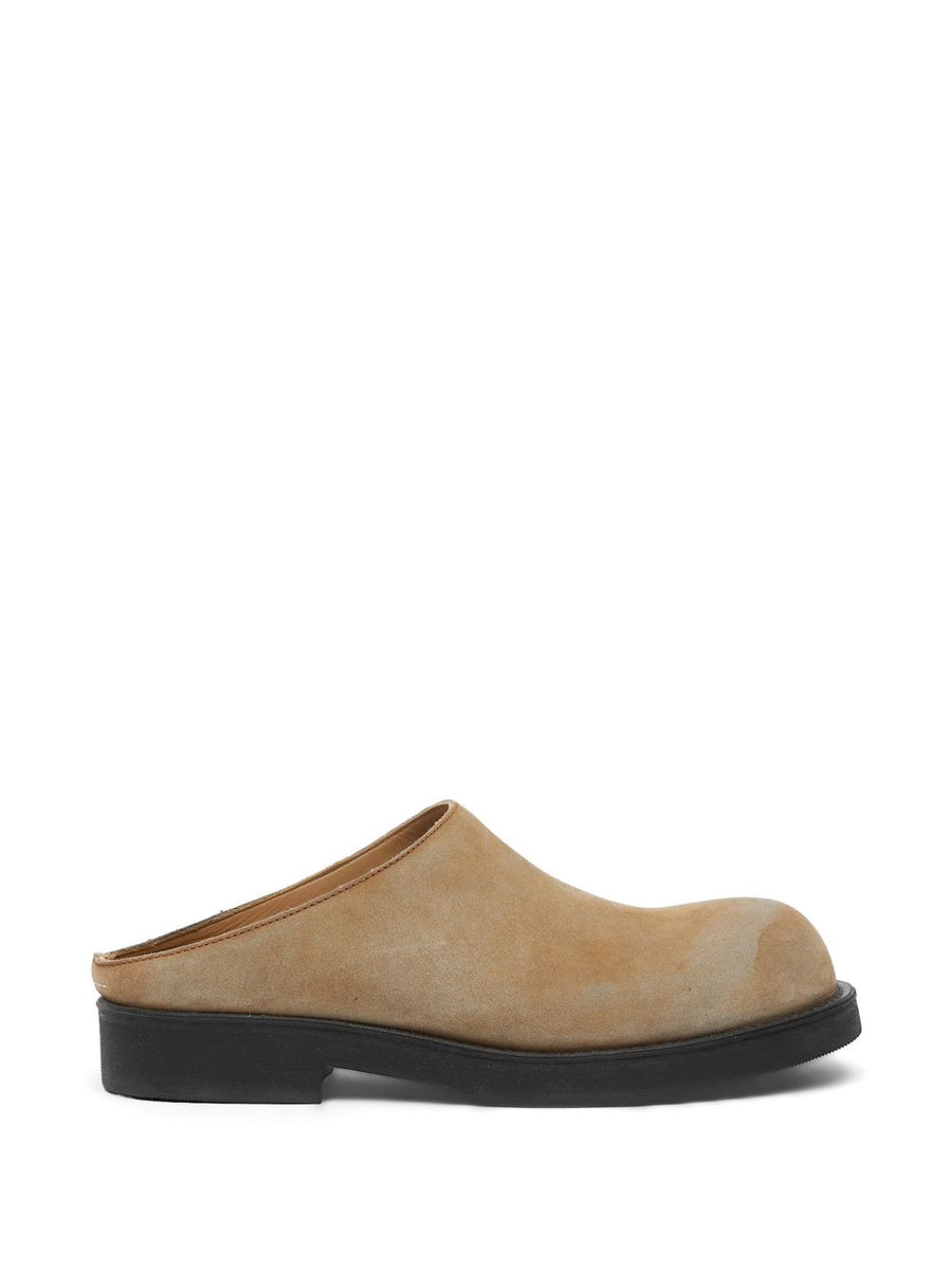 MM6 Maison Margiela Suede Leather Flat — beige
