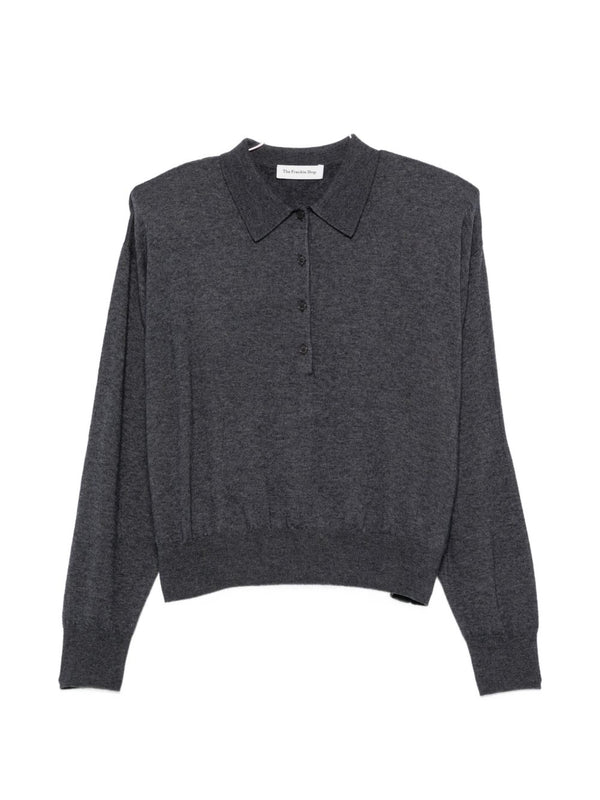 032C Wool Blend Croydon Polo — Charcoal