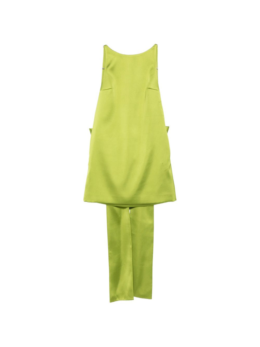 Self-Portrait Sleeveless A-Line Dress — Lime Green