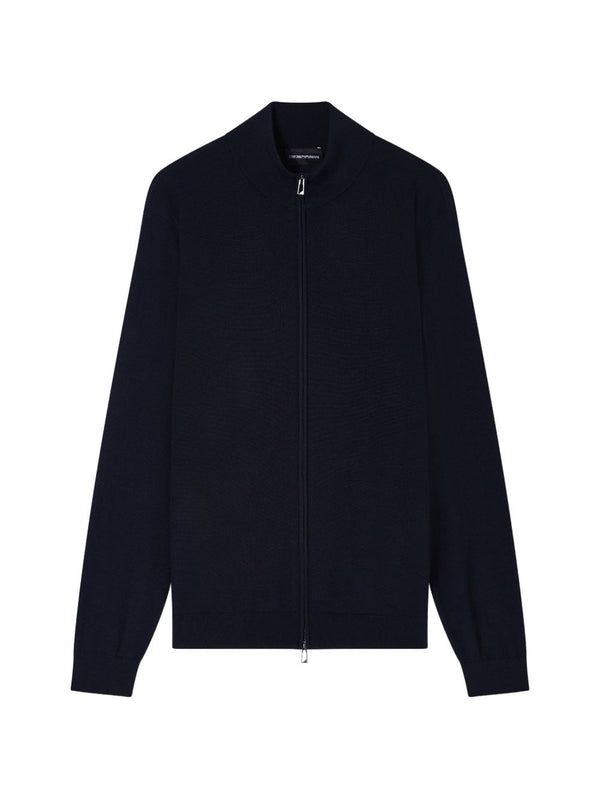 Emporio Armani Wool Knit Cardigan — Navy
