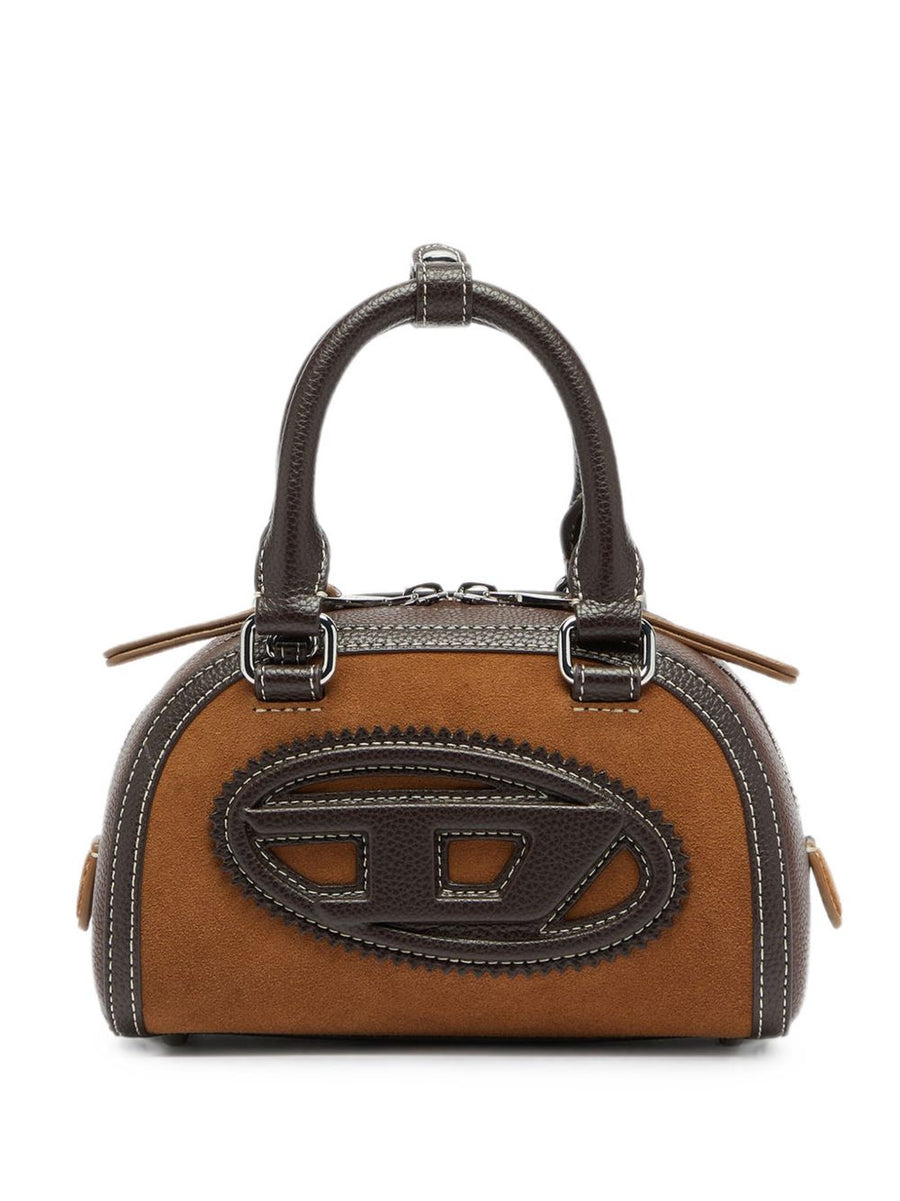 Diesel Colorblock Leather Shoulder Bag — Brown