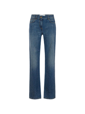 Elisabetta Franchi Rhinestone-Embellished Jeans — Blue