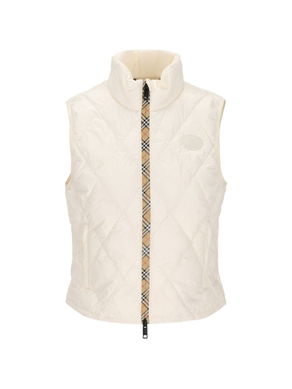 Burberry Quilted Down Vest — White