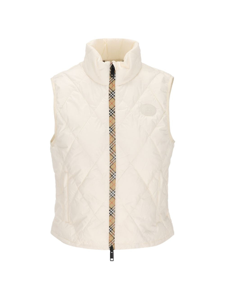 Burberry Quilted Down Vest — White