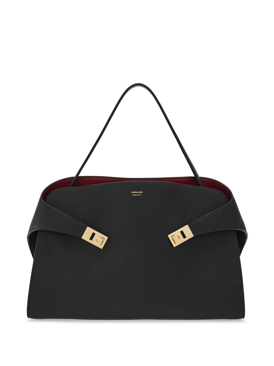Ferragamo Hug Shoulder Bag — Black