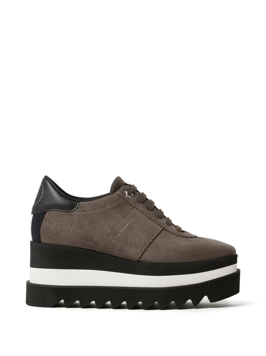 Stella McCartney Faux-Suede Platform Oxford — Taupe