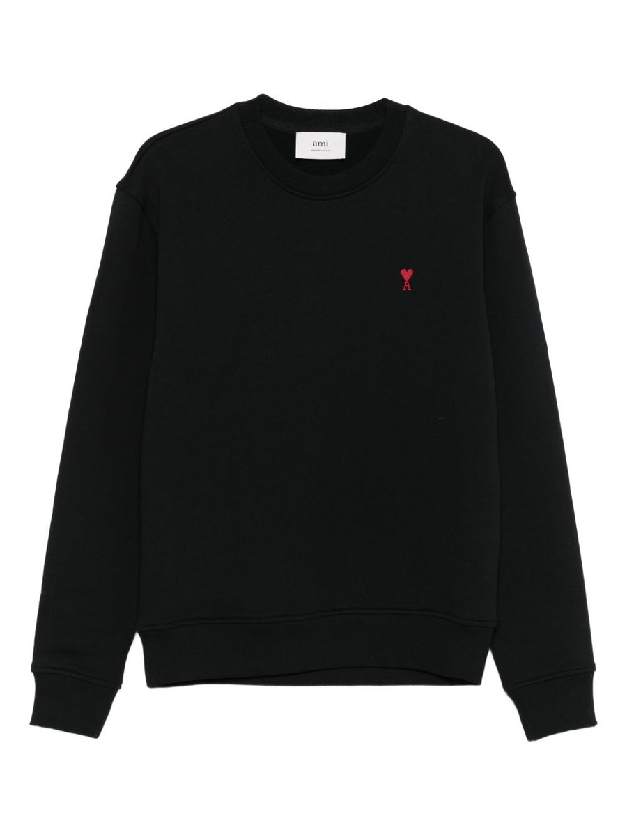 Ami Paris Embroidered Logo Sweatshirt — Black