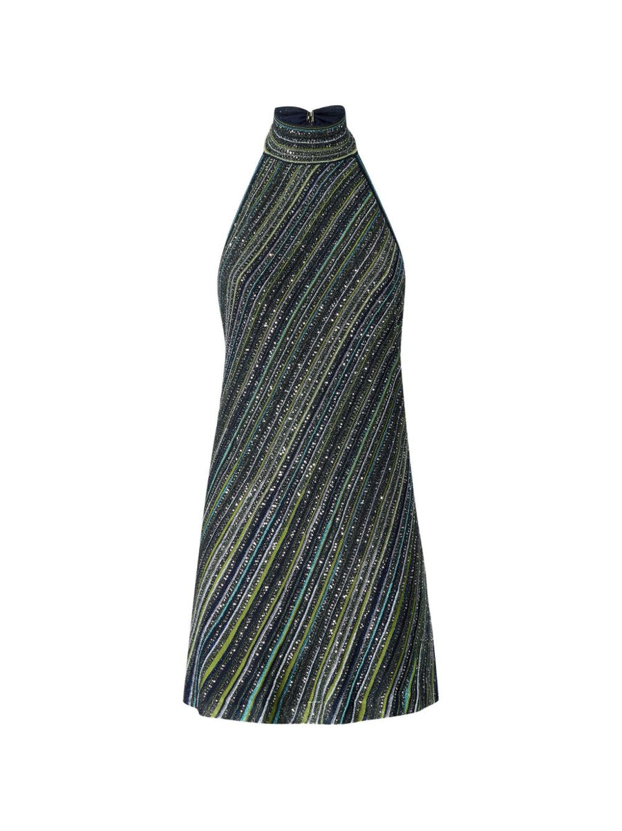 Missoni Sequin-Embellished Lamé Dress — Navy