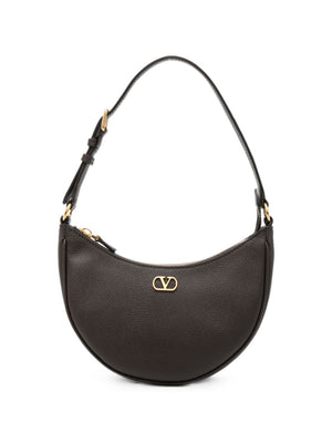 Valentino Garavani VLogo Signature Leather Shoulder Bag — black