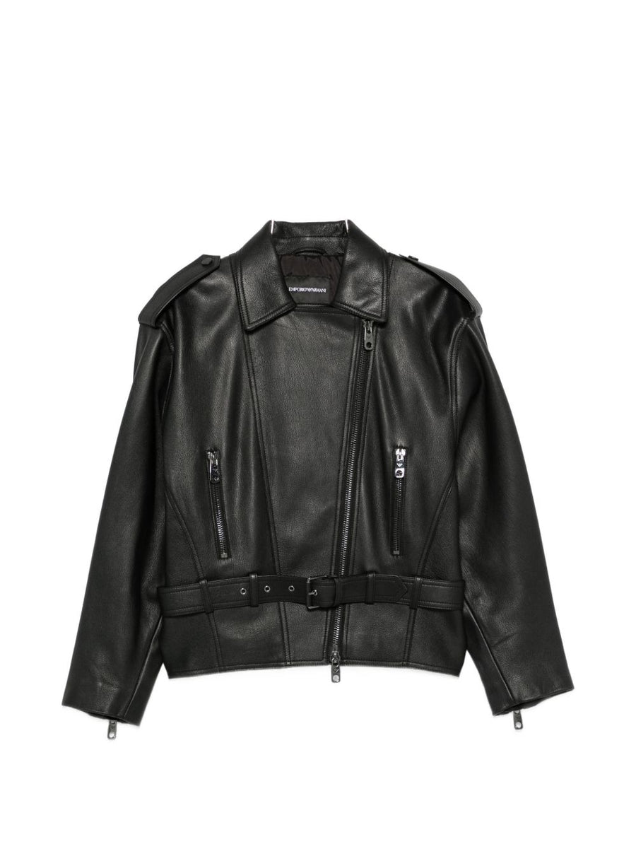 Emporio Armani Goat Leather Jacket — Black